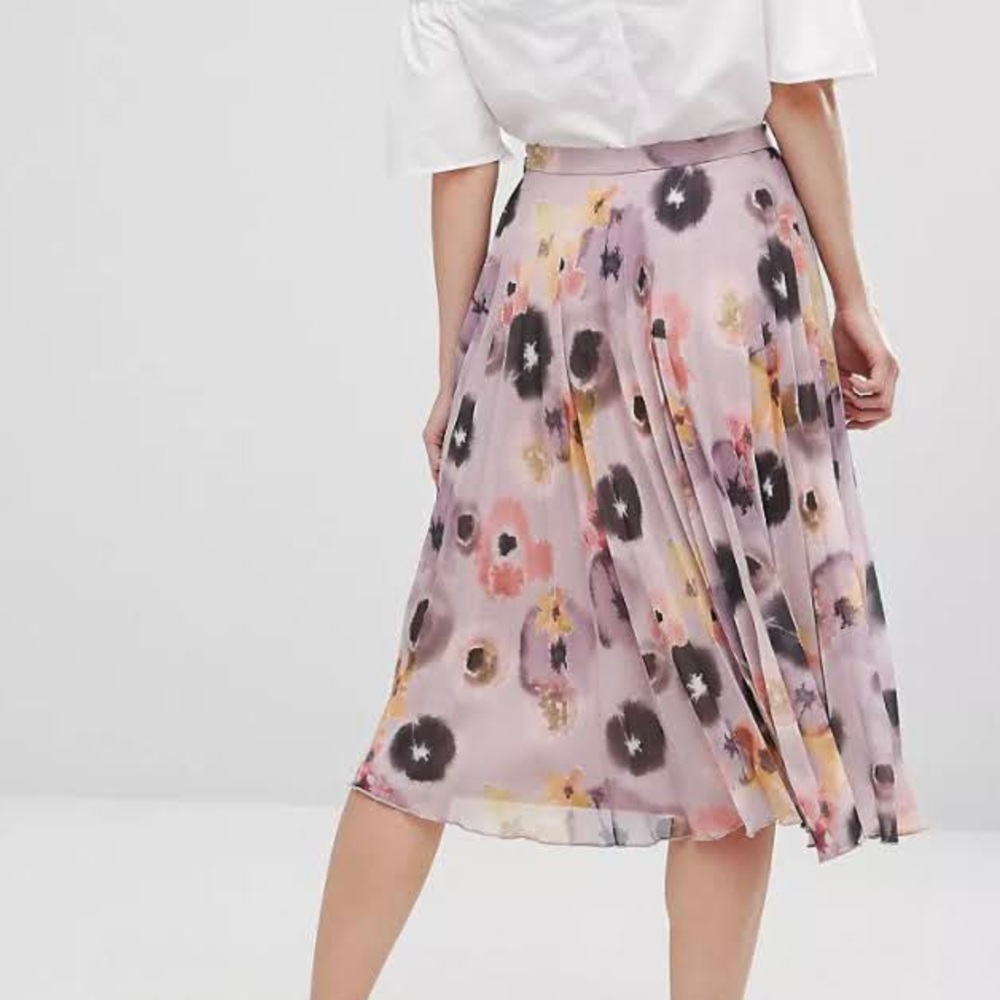 ASOS Design Petite Pleated Midi Skirt